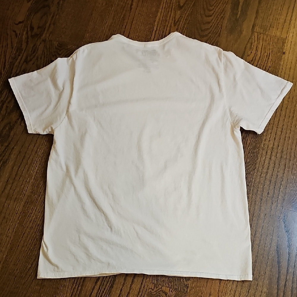 Retro Trippy MTV Cream Tee with Blue Graphic - Picture 3 of 4